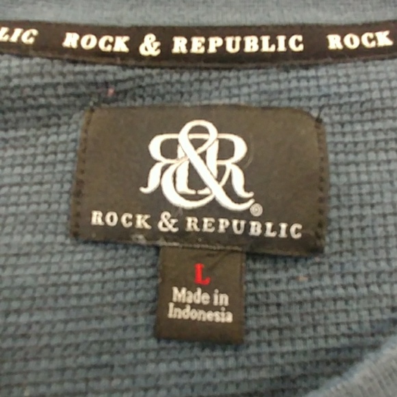 Rock & Republic Microstriped Henley Top - Picture 8 of 8